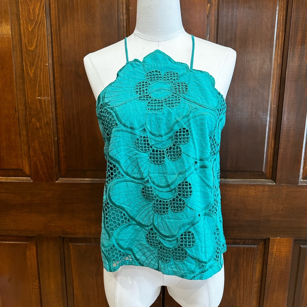 Corey Lynn Caulter Giverny Embroidered Blouse Anthropology SMALL